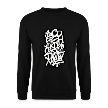 Letters graffiti font - Unisex Sweatshirt - black - Front - Alina (178cm) & Michal (187cm)