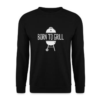 Born to grill Grillsaison Barbecue Sommer - Unisex Pullover - Schwarz - Vorne - Alina (178cm) & Michal (187cm)