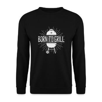 Born to grill BBQ Grill Season - Unisex Sweatshirt - black - Front - Alina (178cm) & Michal (187cm)