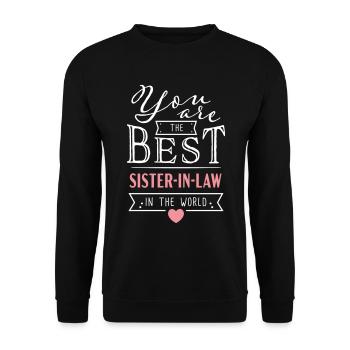 BestIn Sister-in-law best sister-in-law gift idea - Unisex Sweatshirt - black - Front - Alina (178cm) & Michal (187cm)