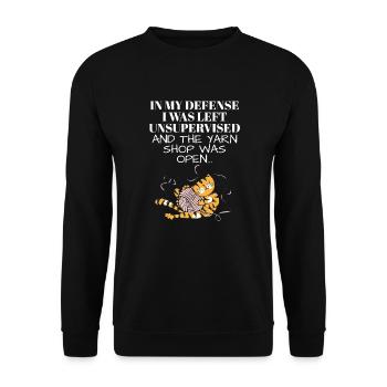 Left Unsupervised and Yarn Shop Open Knitting - Unisex Sweatshirt - black - Front - Alina (178cm) & Michal (187cm)