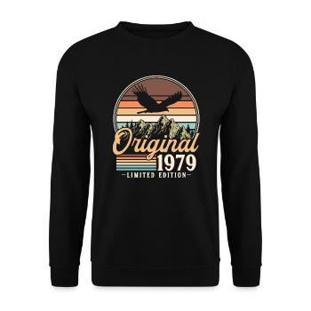 Vintage 1979 né Vintage cadeau d’anniversaire - Sweat-shirt Unisexe - noir - Devant - Alina (178cm) & Michal (187cm)