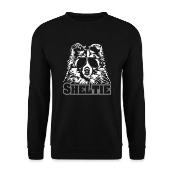 SHELTIE cool dogs dog wilsigns - Unisex Sweatshirt - black - Front - Alina (178cm) & Michal (187cm)