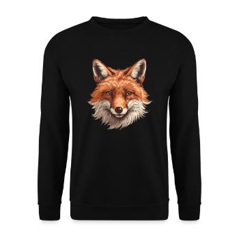 Fox Head Forest Animal Nature - Unisex Sweatshirt - black - Front - Alina (178cm) & Michal (187cm)