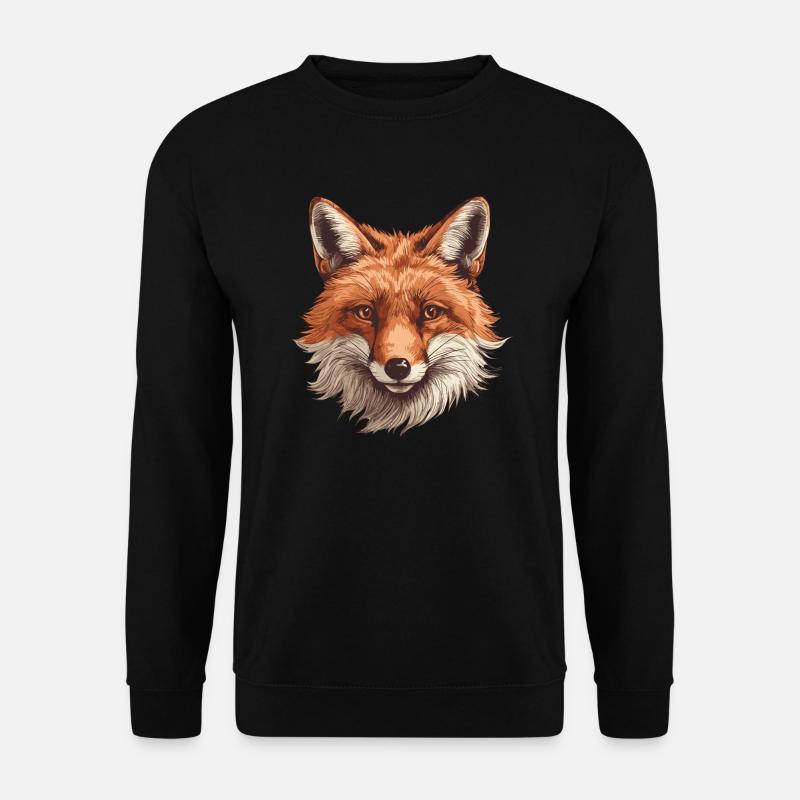 Fuchs Kopf Wald Tier Natur - Unisex Pullover - Schwarz