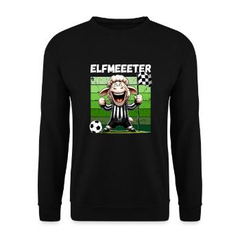 Fußball Fußballfan Elfmeter Fußballplatz Lustig - Unisex Pullover - Schwarz - Vorne - Alina (178cm) & Michal (187cm)