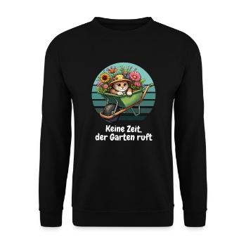 Jardin Chat Fleurs Jardins Familiaux Plantes Mignonnes - Sweat-shirt Unisexe - noir - Devant - Alina (178cm) & Michal (187cm)