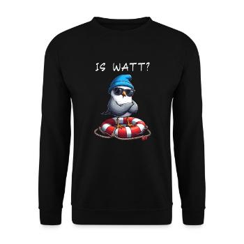 Hamburg Hamburg Seagull Wadden Sea Funny - Unisex Sweatshirt - black - Front - Alina (178cm) & Michal (187cm)