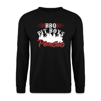 BBQ Pit Boys Pitmasters Logo - Unisex Pullover - Schwarz - Vorne - Alina (178cm) & Michal (187cm)