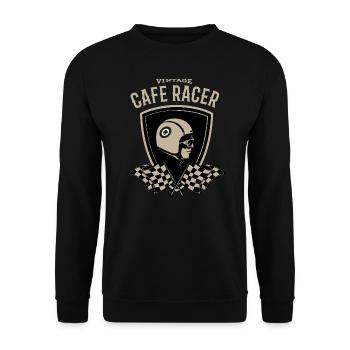 Cafe Racer Logo - Unisex Pullover - Schwarz - Vorne - Alina (178cm) & Michal (187cm)