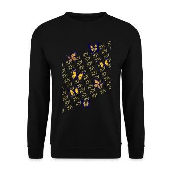 Schmetterlinge, Freude, Leichtigkeit - Unisex Pullover - Schwarz - Vorne - Alina (178cm) & Michal (187cm)