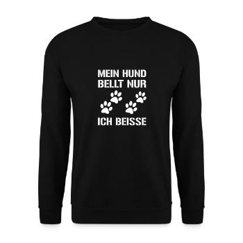 Hundebesitzer Lustiger Spruch - Unisex Pullover - Schwarz - Vorne - Alina (178cm) & Michal (187cm)