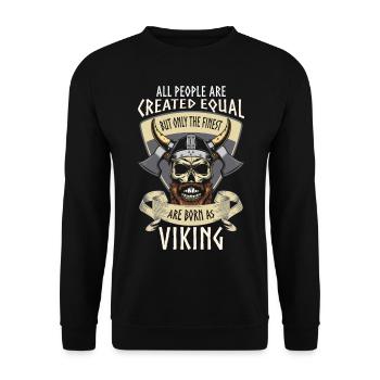 Odin Mythologie Guerrier - Sweat-shirt Unisexe - noir - Devant - Alina (178cm) & Michal (187cm)