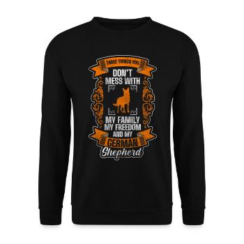 Dog Dog Sports Protection Service Guard Dog - Unisex Sweatshirt - black - Front - Alina (178cm) & Michal (187cm)