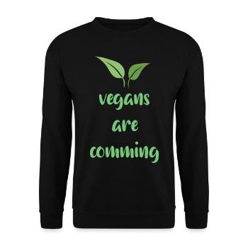 Végétalien Végétalien Bien-être animal Végétarien Végétarien - Sweat-shirt Unisexe - noir - Devant - Alina (178cm) & Michal (187cm)
