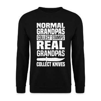 Knife Lover Gifts | Knife Knife Collector - Unisex Sweatshirt - black - Front - Alina (178cm) & Michal (187cm)
