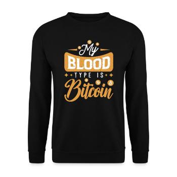 Bitcoin BTC Crypto Blockchain Coin Exchange Coin - Unisex Sweatshirt - black - Front - Alina (178cm) & Michal (187cm)