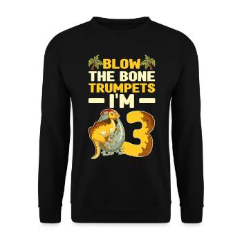 Dinosaurier Geburtstagsgeschenke Kinder | Dinos - Unisex Pullover - Schwarz - Vorne - Alina (178cm) & Michal (187cm)
