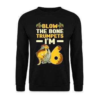 Dinosaur Children's Birthday - Unisex Sweatshirt - black - Front - Alina (178cm) & Michal (187cm)