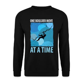 Vintage Bouldern Boulderer Klettern Kletterer - Unisex Pullover - Schwarz - Vorne - Alina (178cm) & Michal (187cm)
