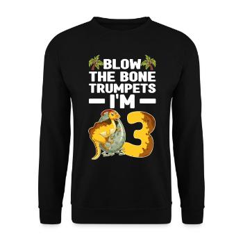 Dinosaurier Geschenke | Dino Kinder Geburtstage - Unisex Pullover - Schwarz - Vorne - Alina (178cm) & Michal (187cm)