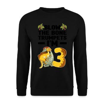 Dinosaurier Geschenke | Dino Kinder Geburtstage - Unisex Pullover - Schwarz - Vorne - Alina (178cm) & Michal (187cm)