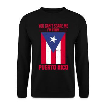 Puerto Rico Flagge | Puerto Ricaner Geschenkideen - Unisex Pullover - Schwarz - Vorne - Alina (178cm) & Michal (187cm)