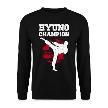 Tangsoodo Kampfkunst, Tang Soo Do Kämpfer Geschenk - Unisex Pullover - Schwarz - Vorne - Alina (178cm) & Michal (187cm)