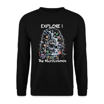 Explore the Microcosmos - Unisex Sweatshirt - black - Front - Alina (178cm) & Michal (187cm)