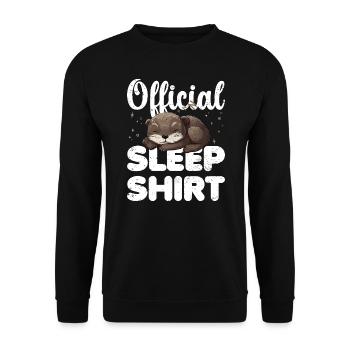 Otter Official Sleep Shirt Lazy Relax - Unisex Sweatshirt - black - Front - Alina (178cm) & Michal (187cm)