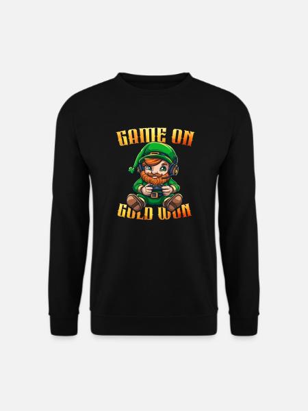 Cute Leprechaun Gamer - Unisex Pullover - Schwarz