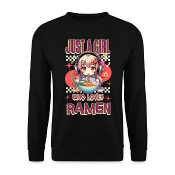 Just A Girl Who Loves Ramen - Unisex Sweatshirt - black - Front - Alina (178cm) & Michal (187cm)