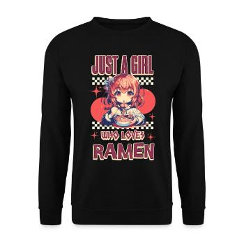 Just A Girl Who Loves Ramen - Unisex Sweatshirt - black - Front - Alina (178cm) & Michal (187cm)