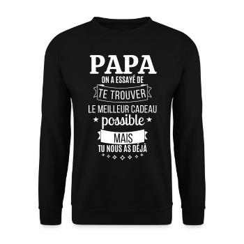 Vatertag T-Shirt - Bestes Geschenk - Unisex Pullover - Schwarz - Vorne - Alina (178cm) & Michal (187cm)