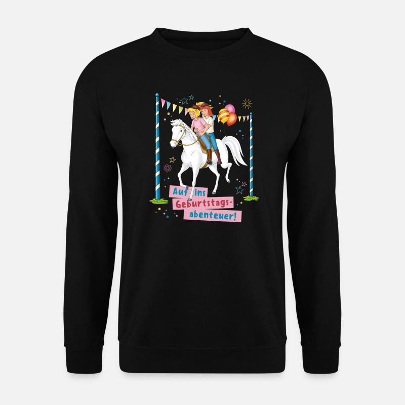 Bibi & Tina Auf Ins Geburtstagsabenteuer - Unisex Pullover - Schwarz