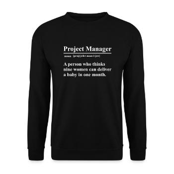 Chef de projet Chef de projet cadeau sarcasme - Sweat-shirt Unisexe - noir - Devant - Alina (178cm) & Michal (187cm)
