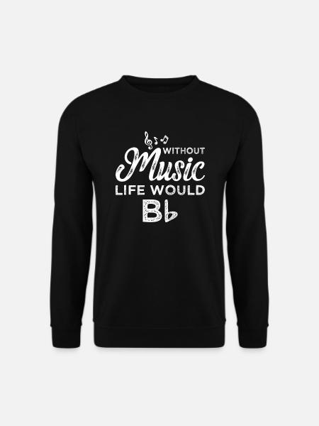 Ohne Musik wäre das Leben flach - Unisex Pullover - Schwarz