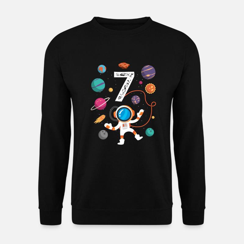 7. Geburtstag Astronaut Weltraum 7 Jahre alt - Unisex Pullover - Schwarz