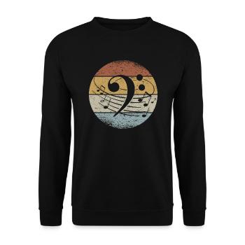Bass Wrench Notes de musique Bass Retro Bassiste - Sweat-shirt Unisexe - noir - Devant - Alina (178cm) & Michal (187cm)