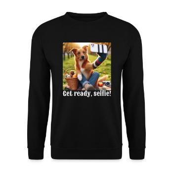 Mach dich bereit, Selfie-5 - Unisex Pullover - Schwarz - Vorne - Alina (178cm) & Michal (187cm)