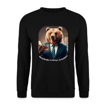Harte Getränke sind immer in Mode - Unisex Pullover - Schwarz - Vorne - Alina (178cm) & Michal (187cm)