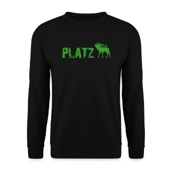 hirsch geweih party lustig - Unisex Pullover - Schwarz - Vorne - Alina (178cm) & Michal (187cm)