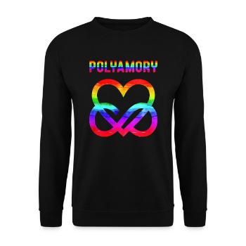 Polyamour Herz LGBTQ Infinity Heart LGBT - Sweat-shirt Unisexe - noir - Devant - Alina (178cm) & Michal (187cm)