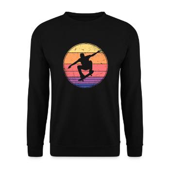 Skateboarding Stunt Skater Tricks Skateboard - Unisex Pullover - Schwarz - Vorne - Alina (178cm) & Michal (187cm)
