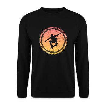 Skateboard Tricks Skater Skateboarding - Unisex Pullover - Schwarz - Vorne - Alina (178cm) & Michal (187cm)