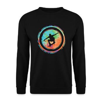 Skater Skateboard Tricks Skateboarding - Unisex Pullover - Schwarz - Vorne - Alina (178cm) & Michal (187cm)