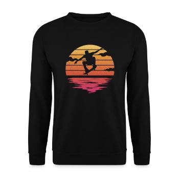 Skateboarding Tricks Skateboard Skater - Unisex Pullover - Schwarz - Vorne - Alina (178cm) & Michal (187cm)