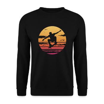 Skateboarding Tricks Skaten Skateboard Skater - Unisex Pullover - Schwarz - Vorne - Alina (178cm) & Michal (187cm)