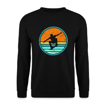 Skater Skateboard Skateboarding Tricks Skaten - Unisex Pullover - Schwarz - Vorne - Alina (178cm) & Michal (187cm)