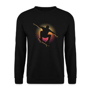 Skateboarding Trick Skaten Skater Skateboard - Unisex Pullover - Schwarz - Vorne - Alina (178cm) & Michal (187cm)